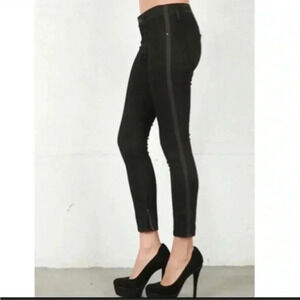 Rag & Bone Midnight Tuxedo Black Zipper Capri Skinny Jeans Sz 24